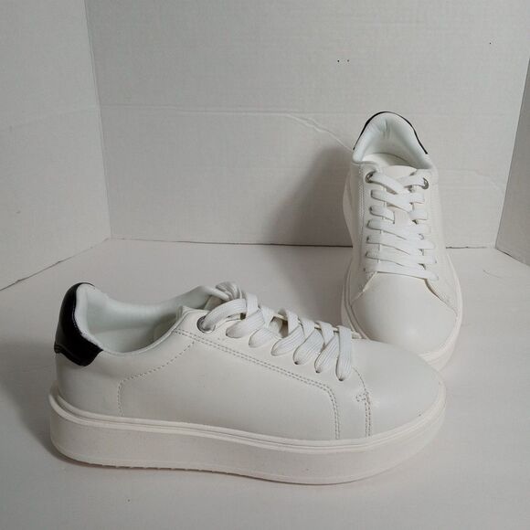 Torrid Shoes - Torrid Chunky Lace Up Sneakers Womens Plus Tennis Shoes White Platform 8WW